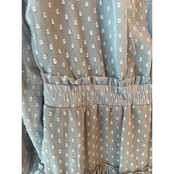 Polka Dot Tiered Ruffle Dress By Express XS Light Blue - Picture 5 of 8